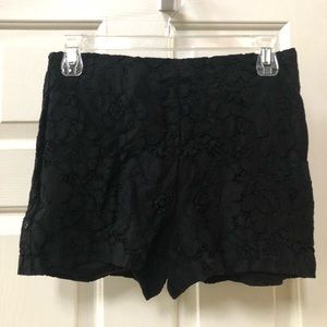Black high waisted lace shorts